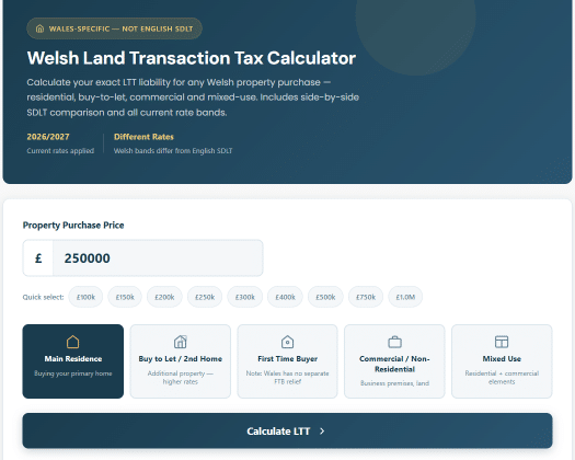 ltt calculator wales