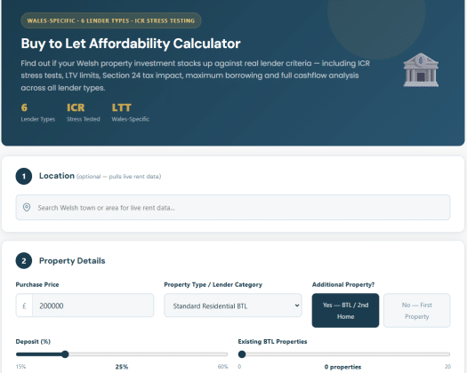 buy to let affordability calculator wales
