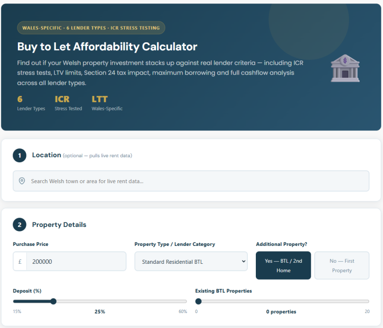 buy to let affordability calculator wales